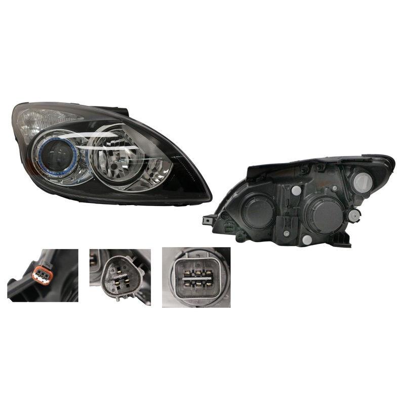Hyundai i30 FD 04/2010-04/2012 Head Light Right Hand Side Black Manual Adjuster