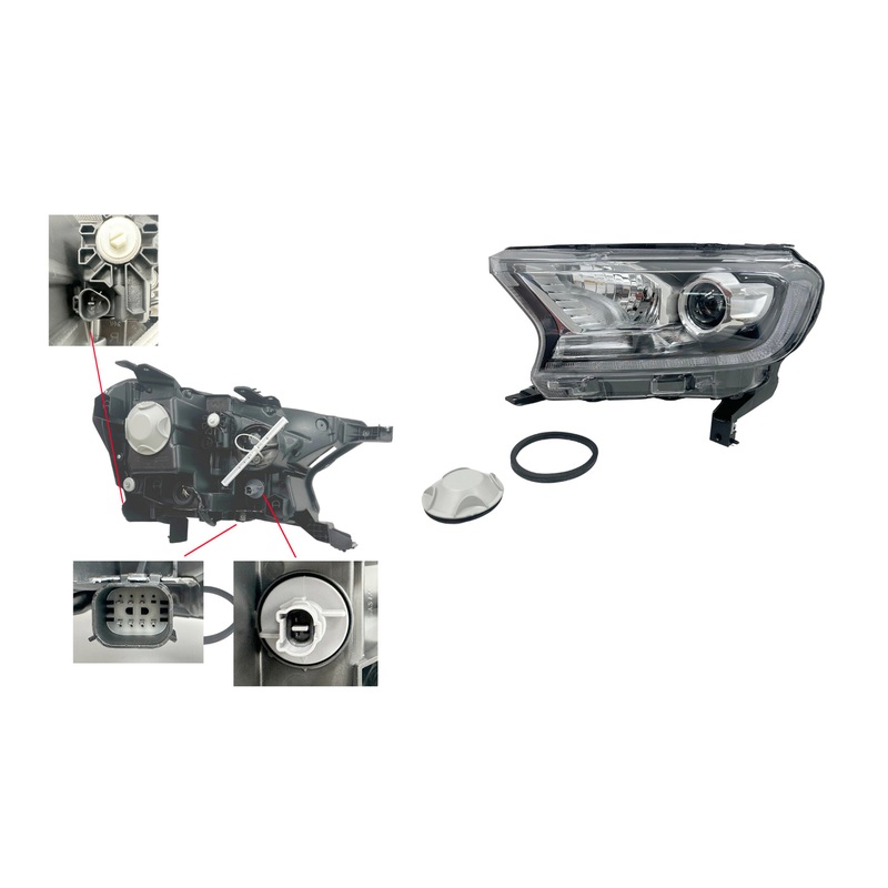 Ford Ranger PX2 PX3 06/2015-12/2022 Headlight Left Hand Side LED Daytime Running Light Xenon
