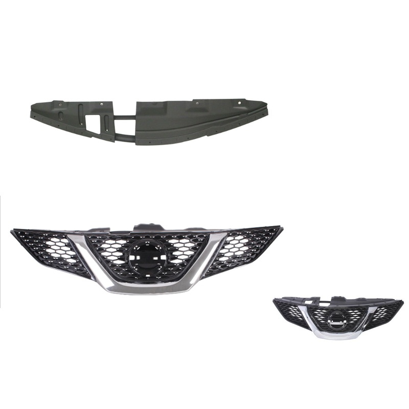 Nissan Qashqai J11 Series 1 06/2014-08/2017 Front Grille Black/Chrome