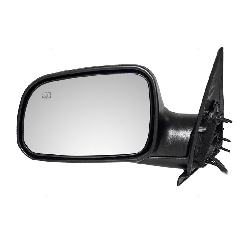 Replacement Driver Power Side View Mirror Heated with 8″ Pigtail Textured Black Compatible with 1999-2004 Grand Cherokee 55155233AE