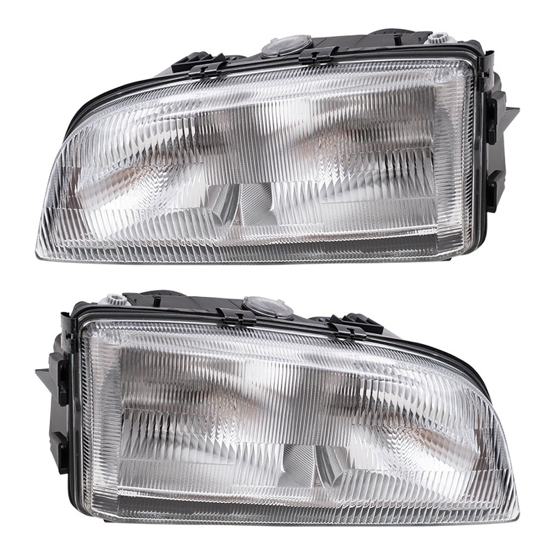 Brock Replacement Driver and Passenger Headlights Headlamps Compatible with C70 S70 V70 Series 86284023 86284031