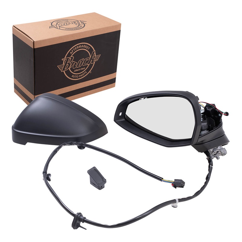 Brock Replacement Driver Side Power Mirror w/ Heat Signal Lane Daparture Warning Compatible with 17-19 A4 17-19 A4 Allroad 18-19 S4
