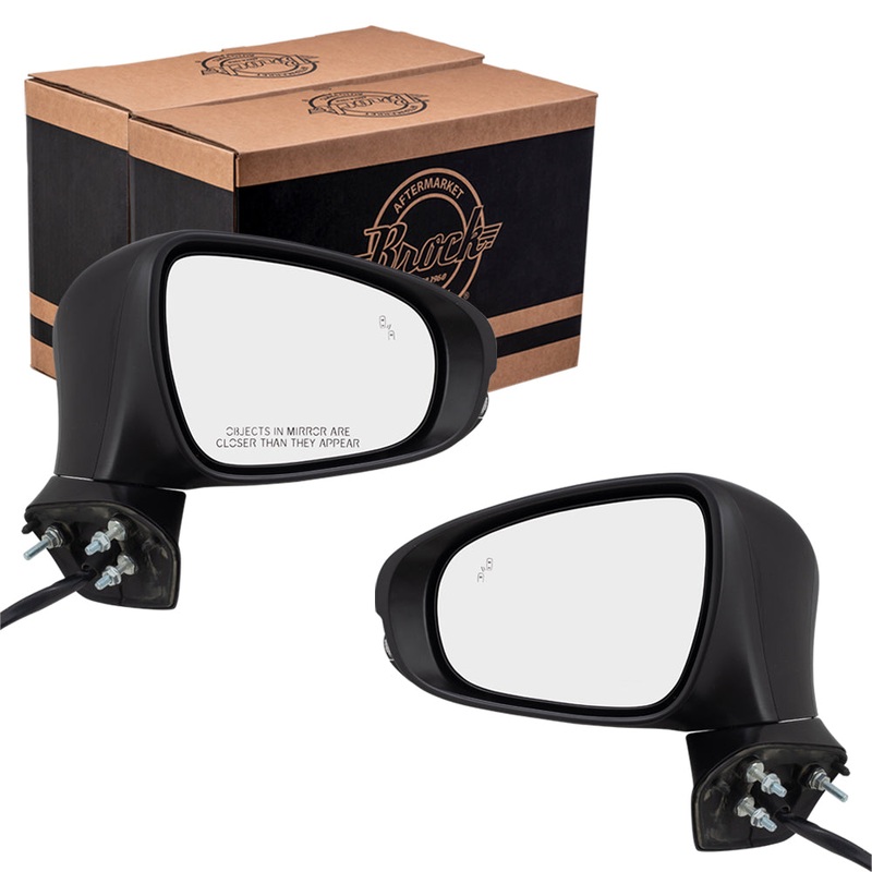 Brock Replacement Pair Side Power Mirrors Driver and Passenger Set Heated Signal Memory Puddle Lamp Blind Spot Detection Manual Folding Compatible with 2013-2015 ES350 ES300h 8794033B31C0 8791033B41C0