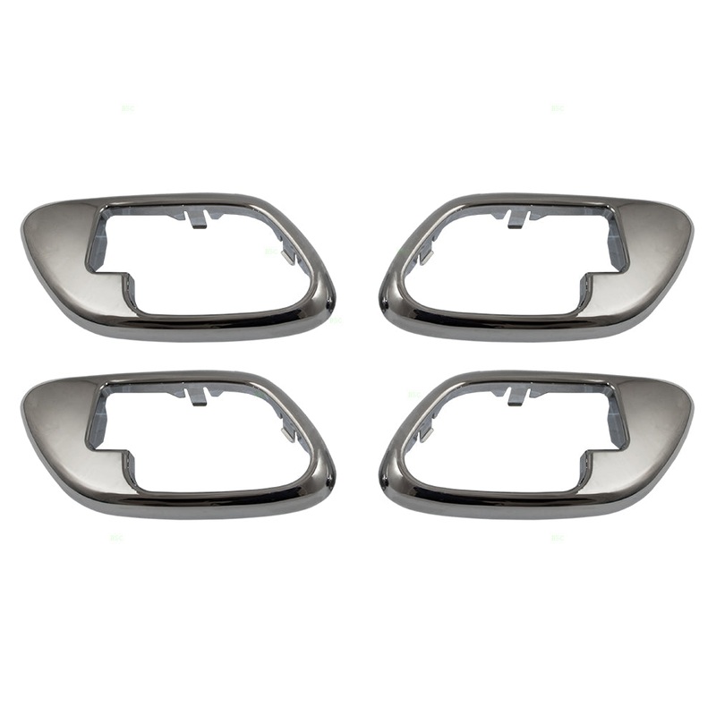 Brock Replacement 4 Piece Set of Chrome Specialty Inside Door Handle Trim Bezels Compatible with Pickup Truck Suburban Tahoe Yukon