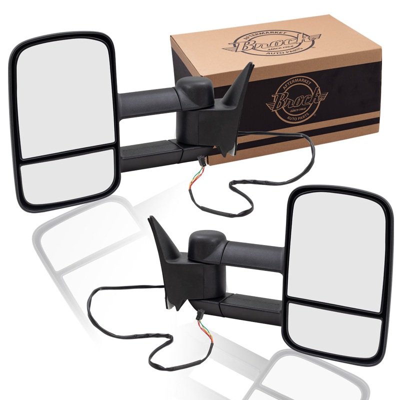 Brock Replacement Driver and Passenger Performance Upgrade Set Telescopic Tow Power Mirrors Compatible with 88-00 C/K Pickup Suburban Blazer Tahoe Yukon