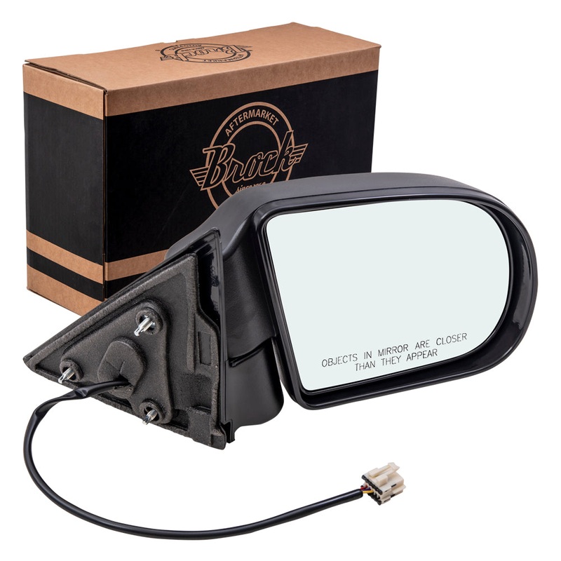 Brock Replacement Passenger Power Side Door Mirror with Plastic Base Compatible with Blazer Jimmy Bravada Envoy S10 Pickup Sonoma