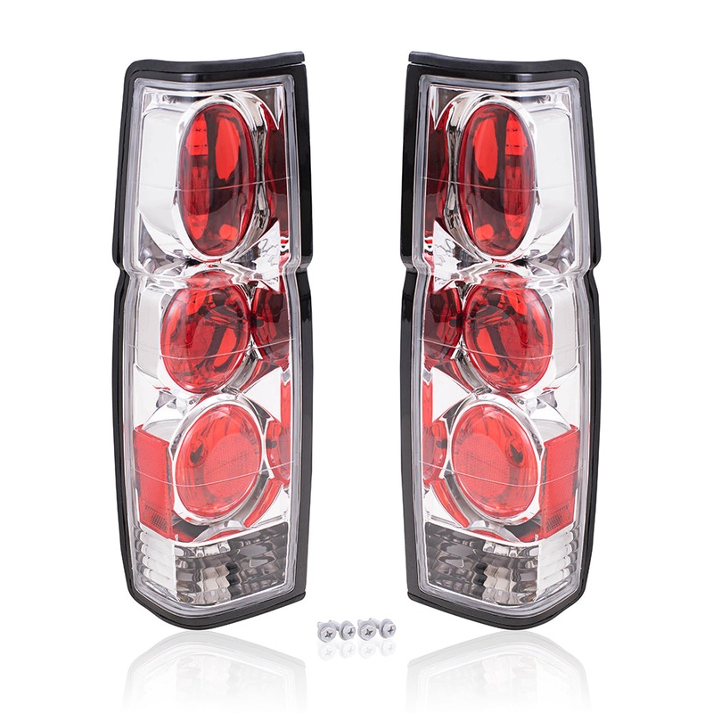 Brock Replacement Driver and Passenger Side Tail Light Units with Chrome Bezel Compatible with 1986-1994 D21 Performance Altezza and WITHOUT Dual Rear Wheels & 95-97 Pickup Truck B6555-3B300