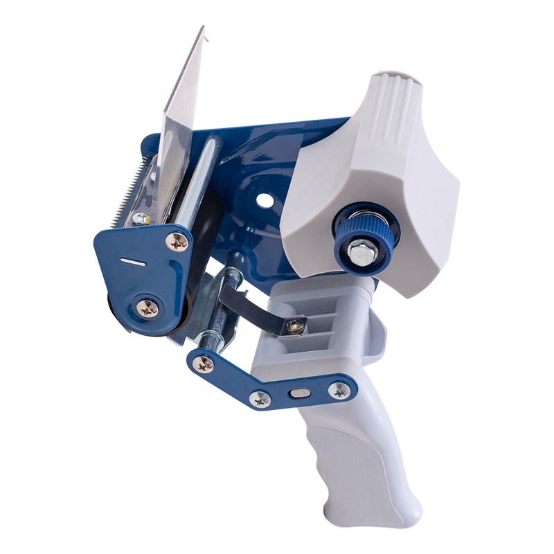 3″ Tape Holder Dispenser Gun Heavy Duty w/ Metal Cutter Adjustable Tension & Metal Anti-Reversing Plate for Ship Storage Warehouse Retail