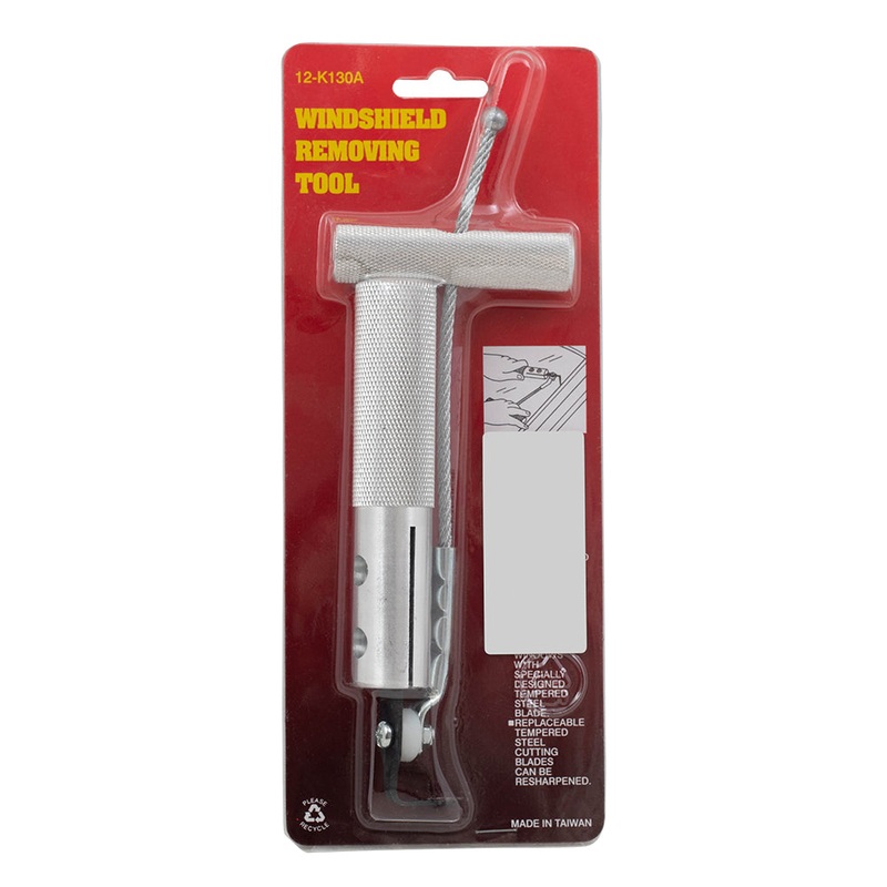 Glass Removal Auto Glass Cutt Out Cold Knife Tool 7/8″ Blade w/Steel Pull Cable for Auto Glass Repair Disposal