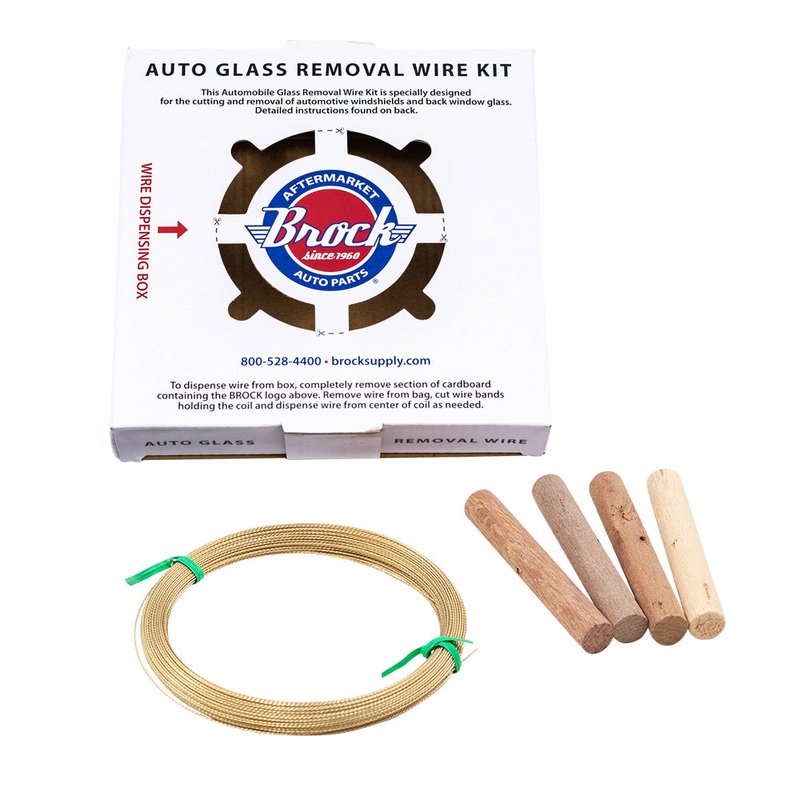 Windshield Auto Glass Removal Wire Kit 135′ ft Stainless Steel Gold Braided Wiring w/ 4 Handles for Auto Glass Cutting Repair Disposal