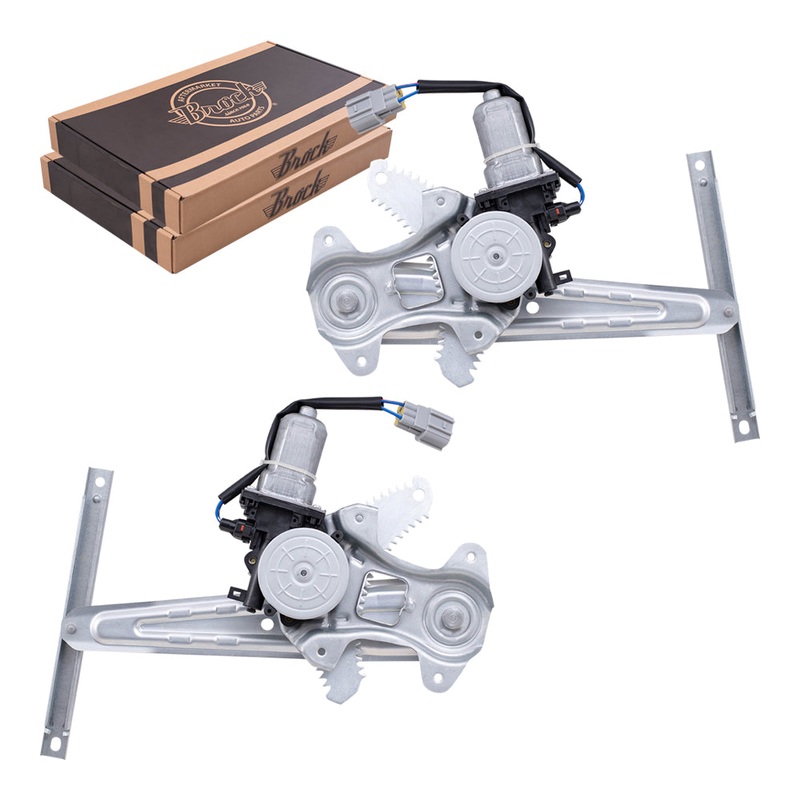 Brock Replacement Driver Left Passenger Right Rear Power Window Regulator With Motor Set Compatible with 13-24 Leaf 20-23 Sentra
