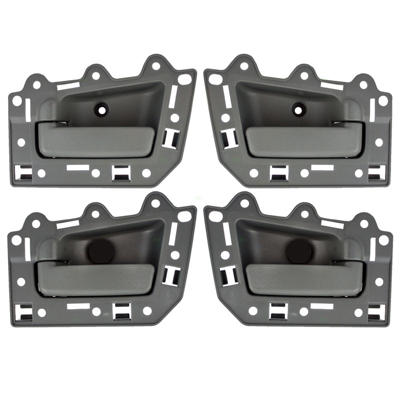 Brock Replacement 4 Pc Set Inside Door Handles Gray Compatible with 05-10 Grand Cherokee