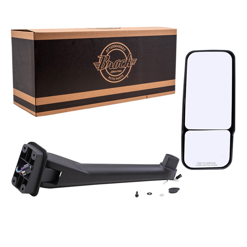 Power Door Mirror Textured Black With Heat-Marker Light Passenger Side Right For 2003-2009 Chevrolet Kodiak 2003-2009 GMC TopKick