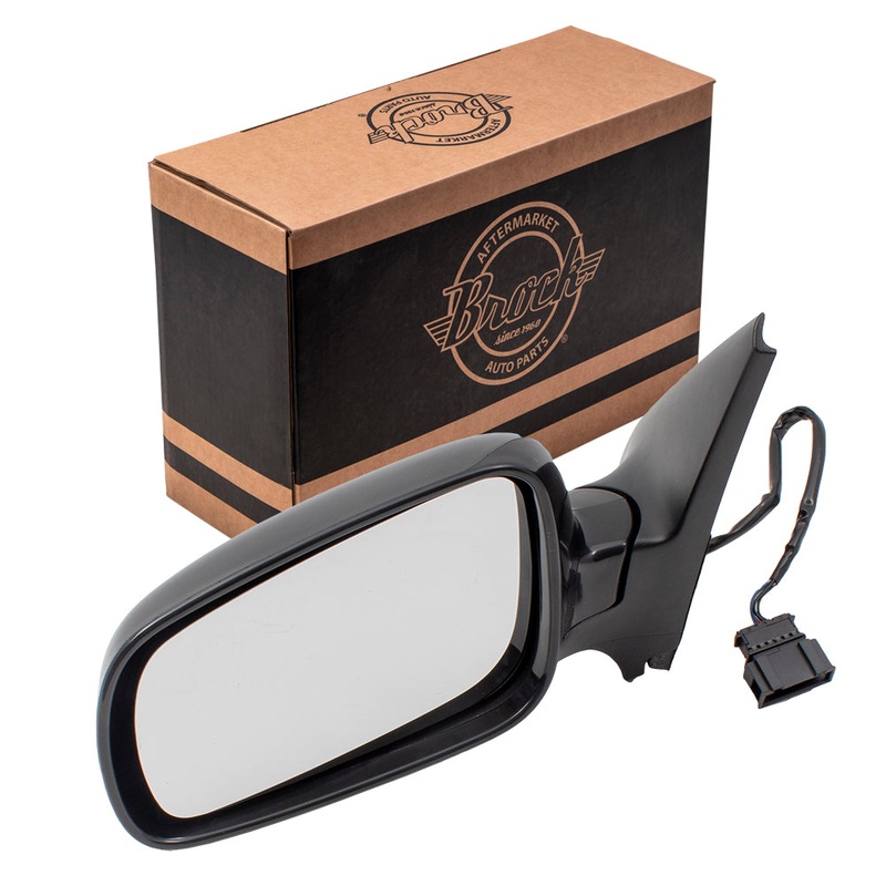 Brock Replacement Driver Side Power Mirror Paint to Match Black with Heat and Clear Glass without Memory Compatible with 1999-2005 A4 1999-2007 Golf both Gen 4 ONLY
