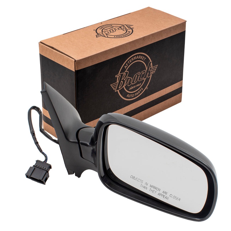 Brock Replacement Passenger Side Power Mirror Paint to Match Black with Heat and Clear Glass without Memory Compatible with 1999-2005 A4 1999-2007 Golf both Gen 4 ONLY