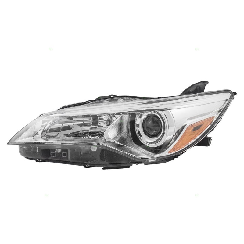 Fits Toyota Camry & Hybrid 15-17 Drivers Halogen Headlight Lens – Chrome Housing