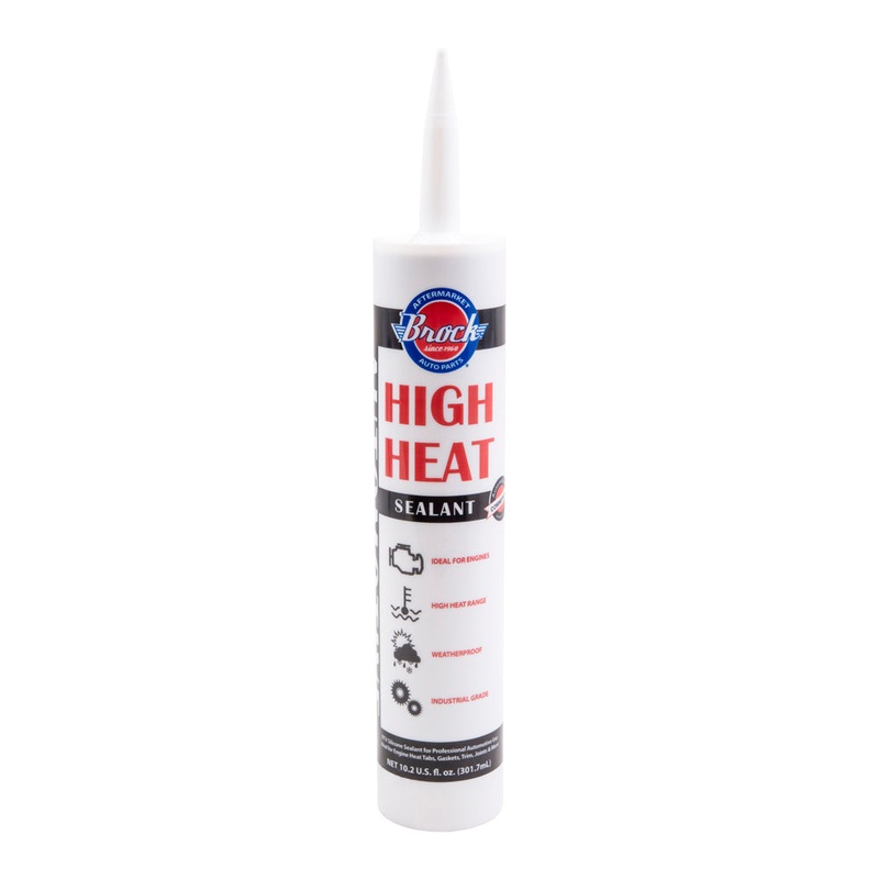 Brock High Heat RTV Sealant & Automotive Adhesive  Industrial Grade Silicone for Heat Tabs, Gaskets, and More  10.2 oz Cartridge