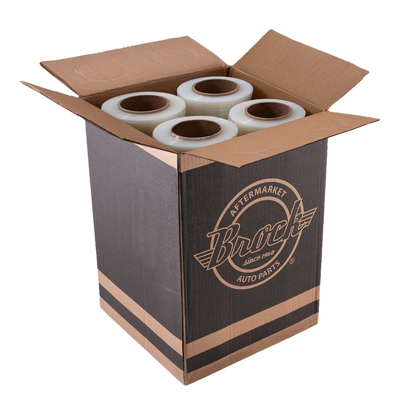 Brock Industrial Strength Stretch Wrap Film – 18 Inch X 500 Yard (46cm X 457m) 80 Gauge – 3 Inch Core – Clear – 4 Rolls/Case