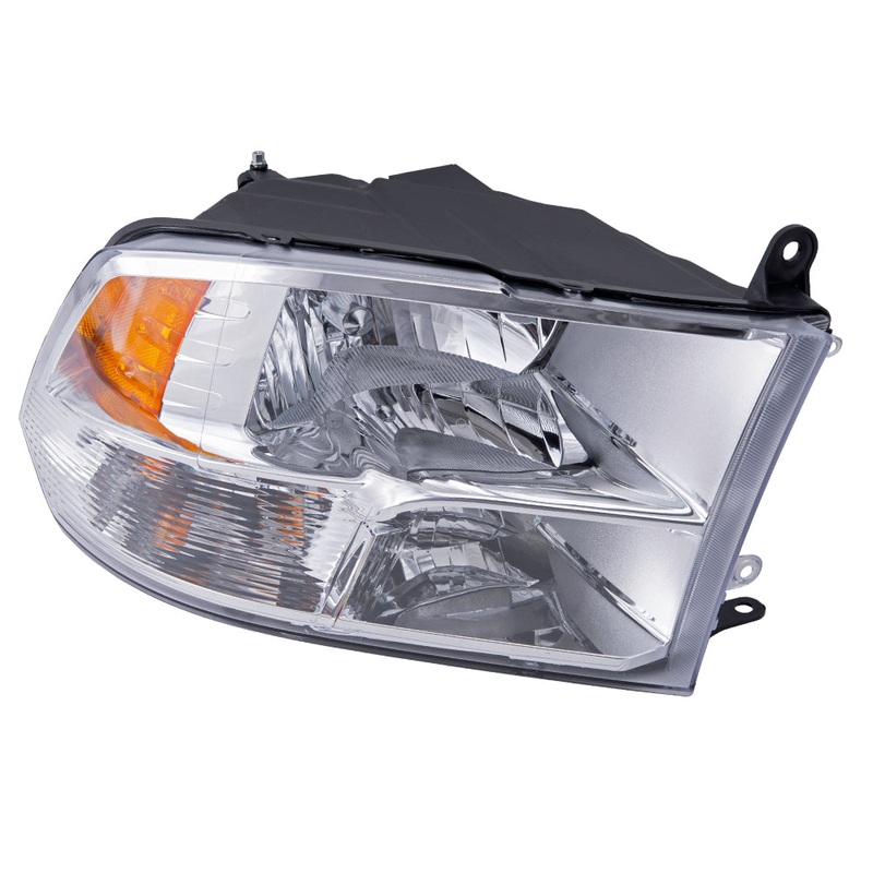 Headlight Assembly for 13-18 RAM Truck Passenger Halogen Chrome Bezel 68096438AG