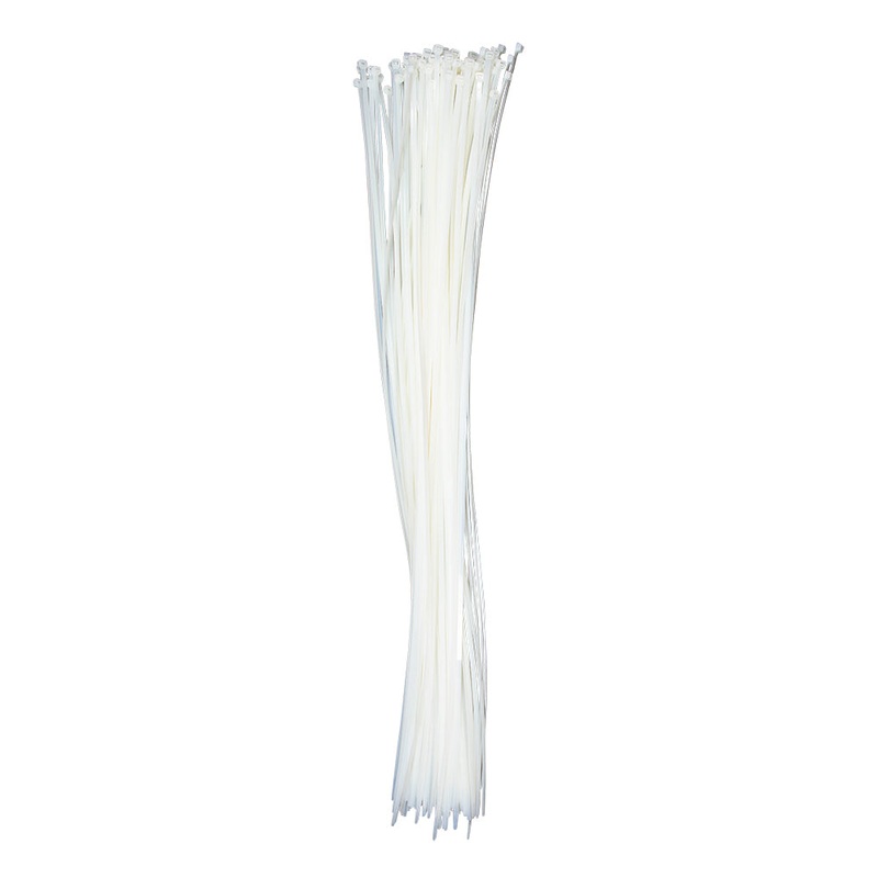 100 Pc Bag Natural White Nylon 48″ Cable Zip Ties Self Locking Head UV Heat