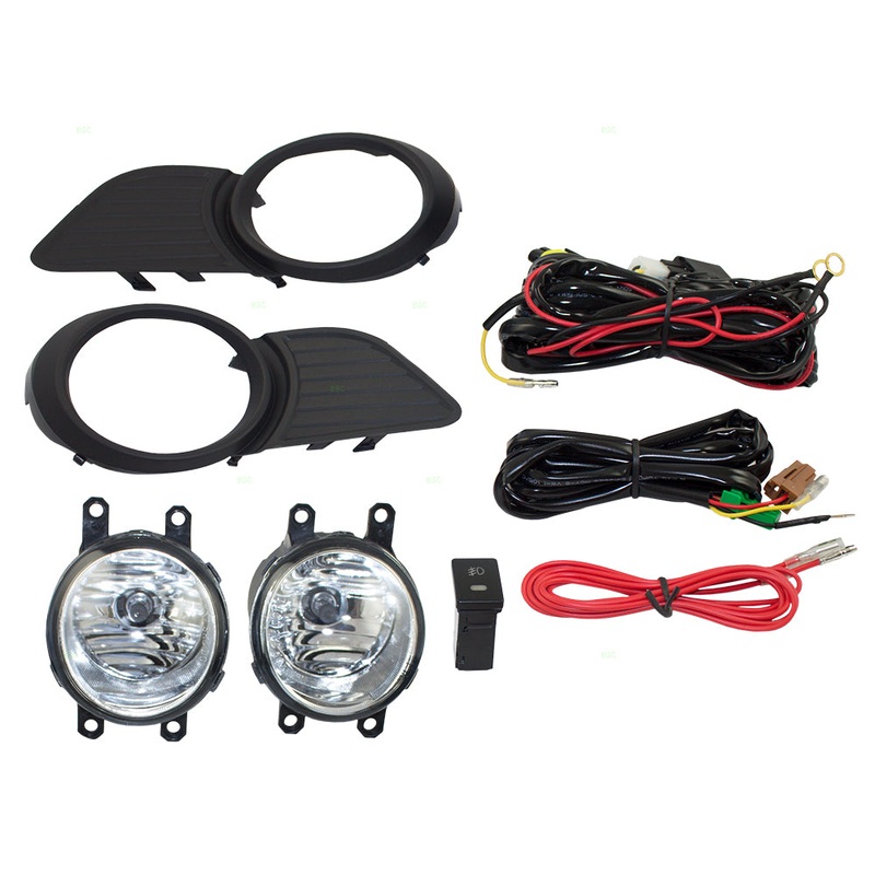 Brock Aftermarket Fog Light Kit w/Bezels – Wiring – Switch Compatible with 2011-2017 Toyota Sienna
