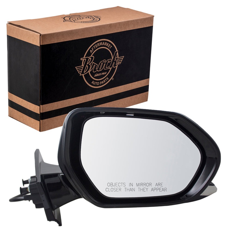 Brock Replacement Passengers Power Side View Mirror Heated Textured Base Ready-to-Paint Cap Compatible with 16-18 Prius & Prime 87910-47410