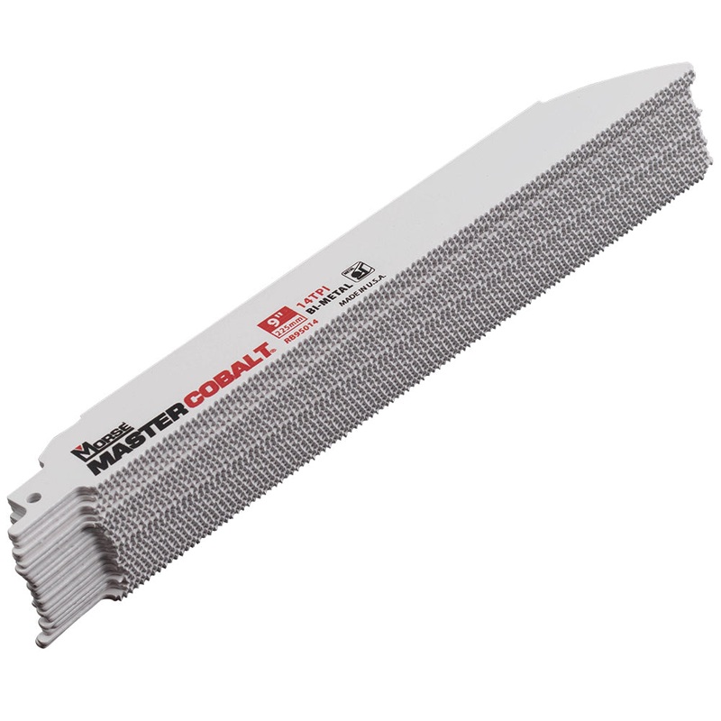 25 Pk Set MK Morse Master Cobalt Bi-Metal Reciprocating Saw Blades 14 TPI 9″x1″x.050″ Wood Metal Steel for Industrial Shop DIY Hobby