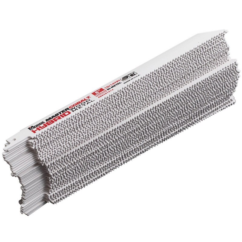 50 Pc MK Morse Master Cobalt Hybrid Bi Metal 10-14 TPI Reciprocating Saw Blades 8″x3/4″x.050″ Wood Plastic for Industrial Shop DIY Hobby