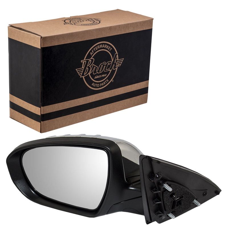 Brock Replacement Drivers Power Side View Mirror Heated Signal Power Folding Chrome Cover Compatible with 2012-2013 Optima 876104C040