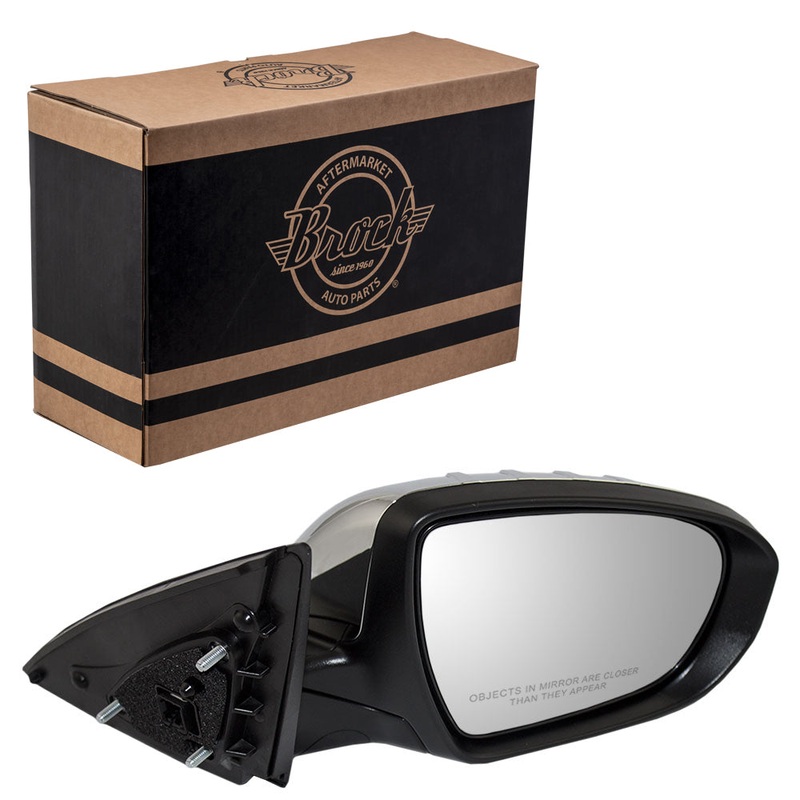 Brock Replacement Passengers Power Side View Mirror Heated Signal Power Folding Chrome Cover Compatible with 2012-2013 Optima 876204C040