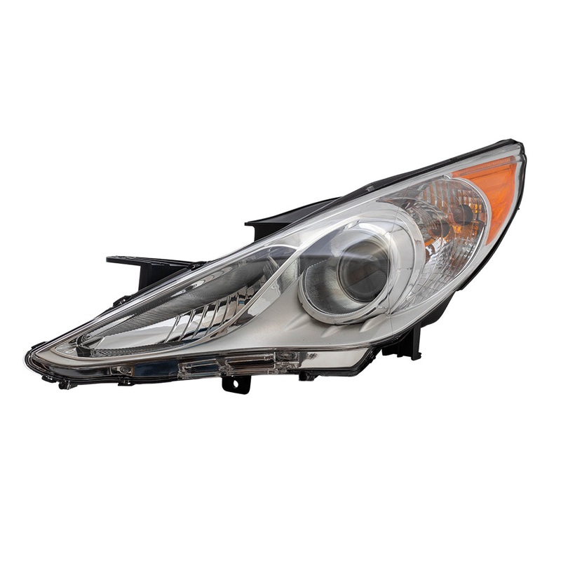 Drivers Headlight Assembly for 11-14 Hyundai Sonata – Bright Chrome Housing