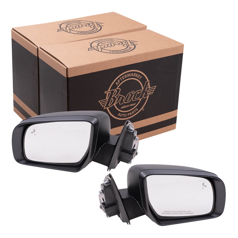 Brock Replacement Driver and Passenger Side Power Mirrors Paint to Match Black with Power Fold and Blind Spot Detection without Heat or Signal Compatible with 2019-2021 Ranger