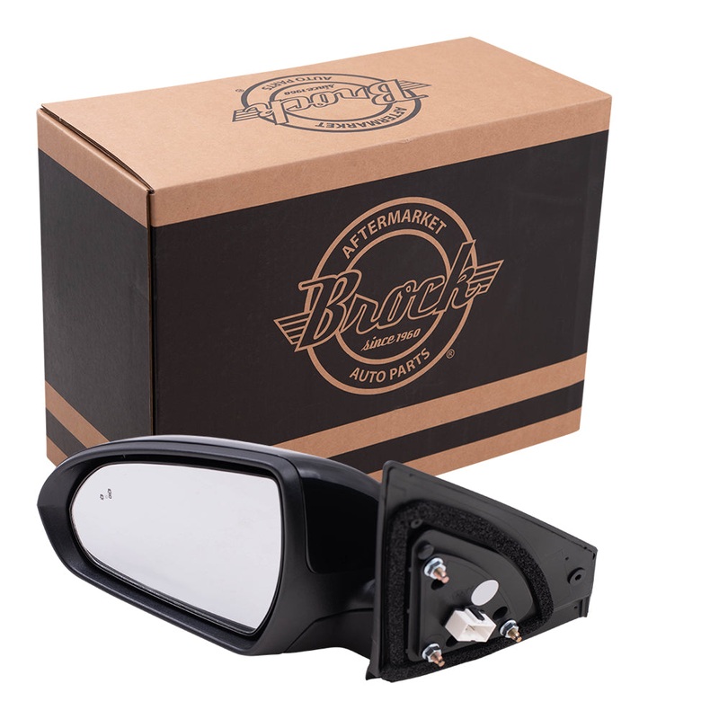 Brock Replacement Driver Side Power Mirror Paint to Match Black with Heat and Blind Spot Detection without Signal or Memory Compatible with 2017-2020 Hyundai Elantra Korea Built ONLY