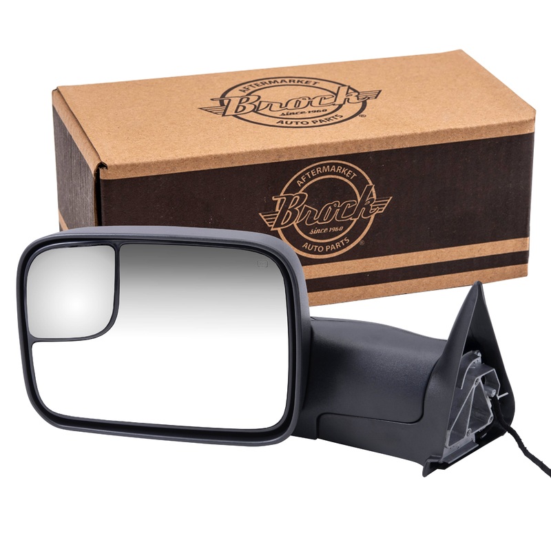 Brock Aftermarket Replacement Driver Left Performance Upgrade Power Tow Mirror Textured Black-7×10-Flip-up with Heat and Mounting Bracket Compatible with 1998-2001 Dodge 1500