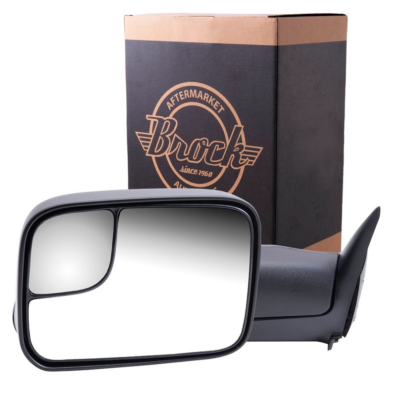 Brock Replacement Driver Manual Side Trailer Tow Mirror 7×10 Flip-Up New Arm Design w/ Mounting Bracket Compatible with 94-01 1500 94-02 2500 3500 Pickup Truck