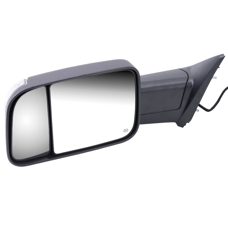 Brock Replacement Driver Manual Side Trailer Tow Mirror 7×10 Flip-Up w/ New Arm Design Compatible with 1994-2001 1500 1994-2002 2500 3500 Pickup Truck 55156335AD