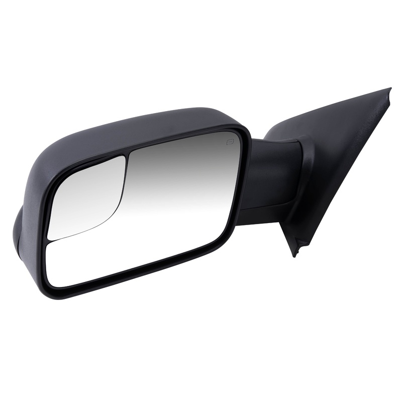 Replacement Driver Power Side Trailer Tow Mirror Heated 7×10 Flip Up Compatible with 2002-2010 Ram Pickup Truck 55077445AO CH1320228