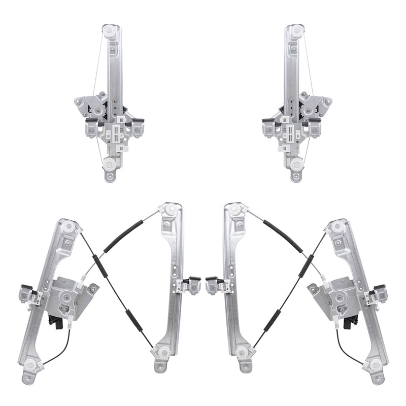 Brock Aftermarket Replacement Driver Left Passenger Right Power Window Regulator Set with Motor 4 Piece Set Compatible with 2010-2012 Cadillac SRX