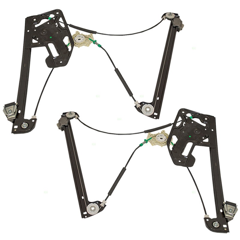 Brock Replacement Driver and Passenger Front Power Window Lift Regulators Compatible with 1995-2001 7 Series 51338125201 51338125202