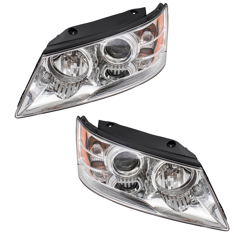 Brock Replacement Driver and Passenger Headlights Headlamps Compatible with 2009-2010 Sonata 921010A500 921020A500
