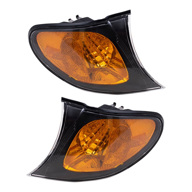 Brock Replacement Driver and Passenger Park Side Signal Marker Light Lamp Compatible with 02-05 3 Series 63137165859 63137165860
