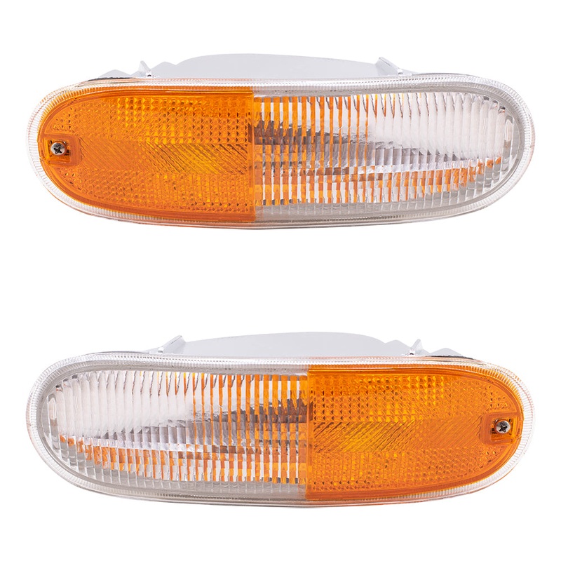 Brock Replacement Driver and Passenger Park Signal Front Marker Lights Lamps Lenses Compatible with 98-05 New Beetle 1C0953155L 1C0953156L