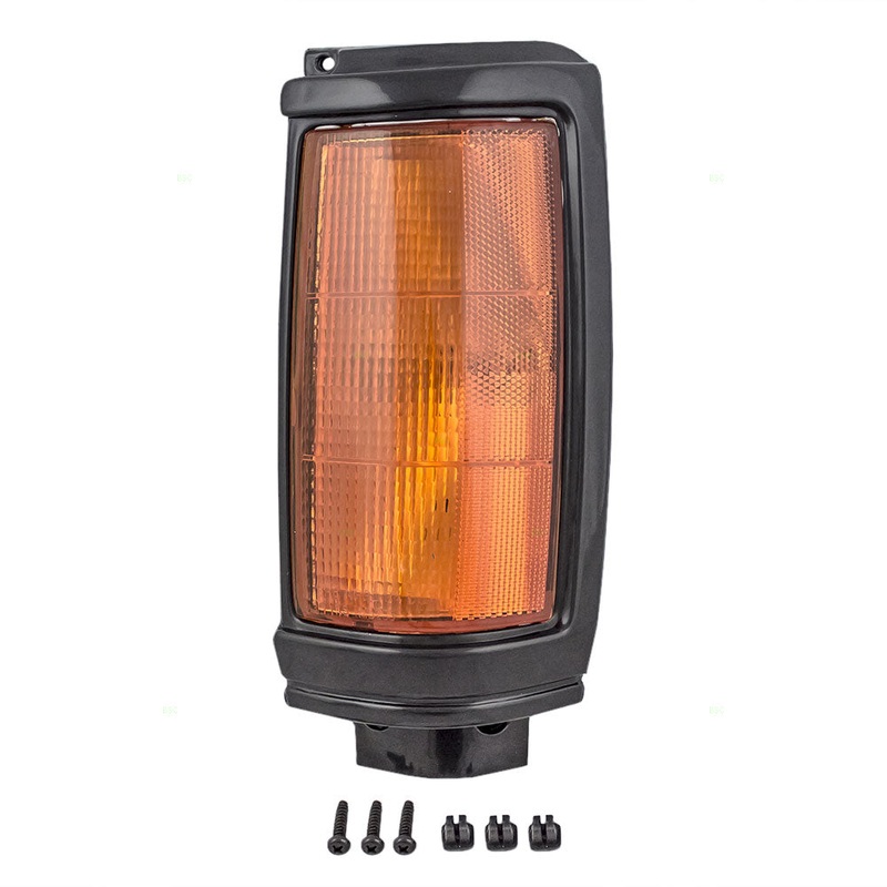 Brock Replacement Drivers Park Signal Side Marker Light Lamp w/ Black Bezel Compatible with 87-96 Pickup Truck MB527081