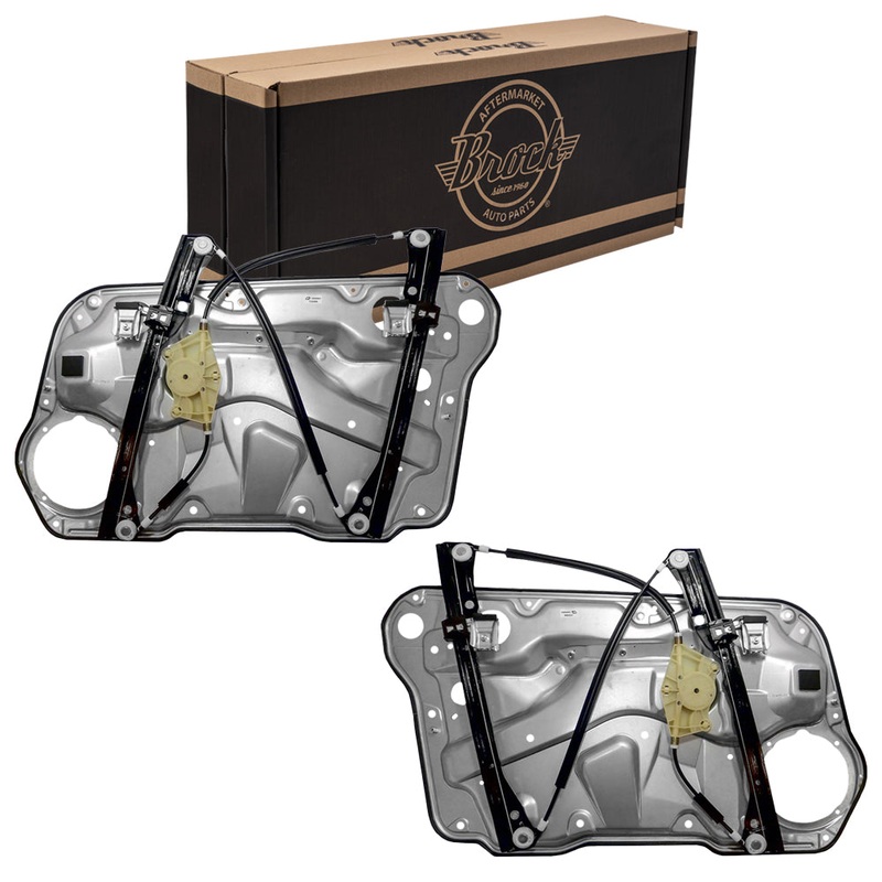 Brock Replacement Front Driver and Passenger Side Power Window Regulators without Motor with Interior Door Panel Compatible with 1999-2005 A4 1999-2005 Golf both Gen 4 ONLY 1J4837461H 1J4837462H