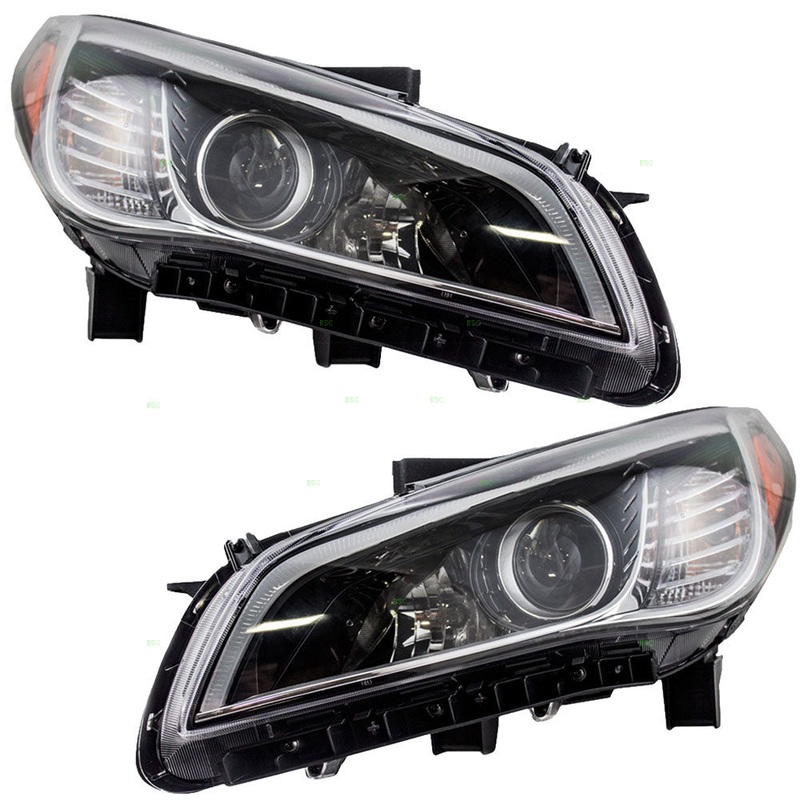 Brock Replacement Pair Set Combination Headlamps Halogen Headlights Compatible with Sonata 92101-C2000 92102-C2000