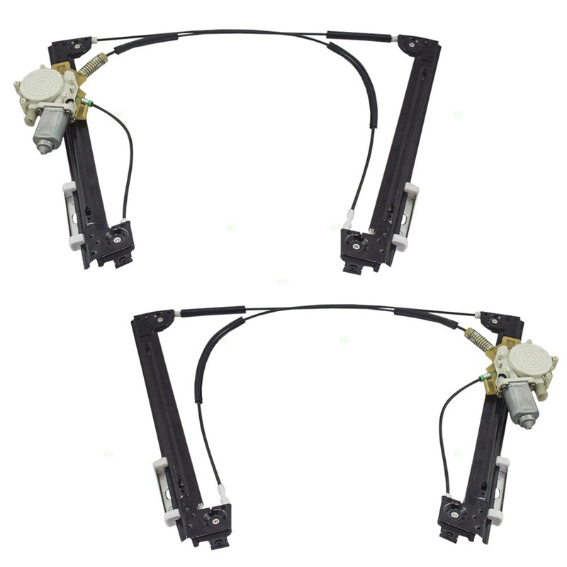 Brock Replacement Pair Set Front Power Window Lift Regulators with Motors Assemblies Compatible with 2002-2005 Cooper 51337039451 67626955876