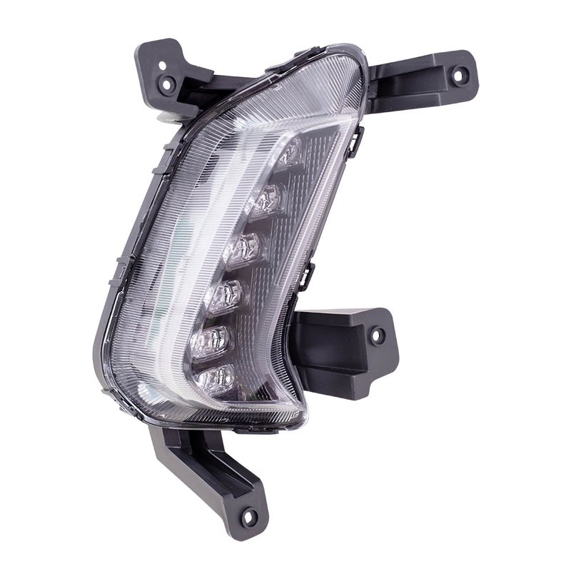 Brock Replacement Passenger Daytime Running Light Vertical Type Lens Compatible with 2017-2018 Elantra Sedan