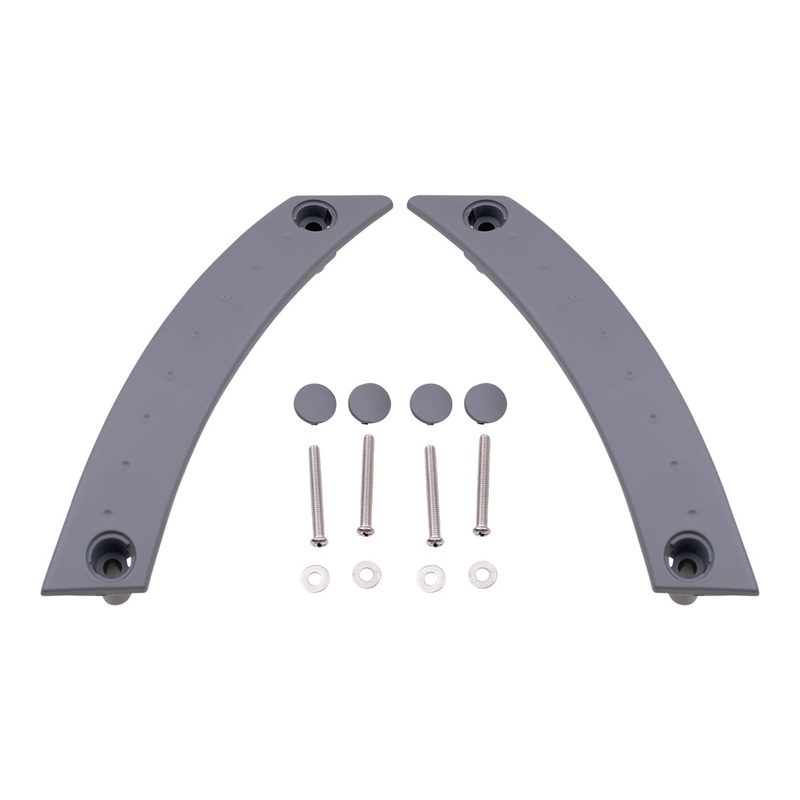 Brock Replacement Pair Set Front Inside Gray Door Pull Handles w/Hardware Repair Kits Compatible with 1998-2010 New Beetle 1C0868107JTQS 1C0868108JTQS