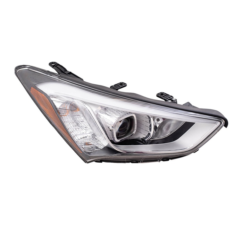Brock Replacement Passenger Halogen Headlight Compatible with 2013-2016 Santa Fe Sport