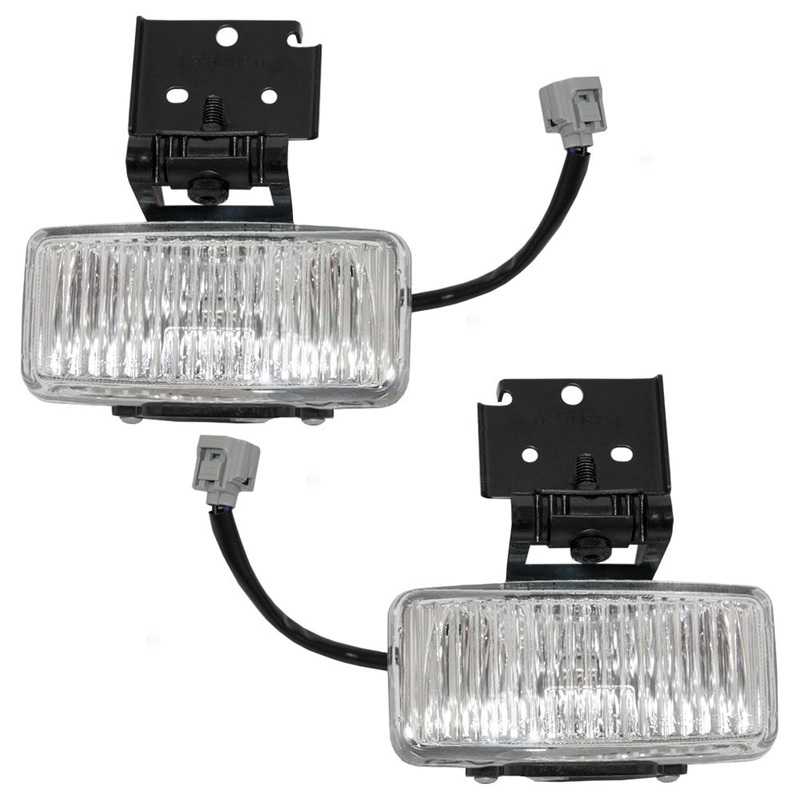 Brock Replacement Set Driver and Passenger Fog Lights Compatible with 1997-1998 Grand Cherokee 55155313 55155312